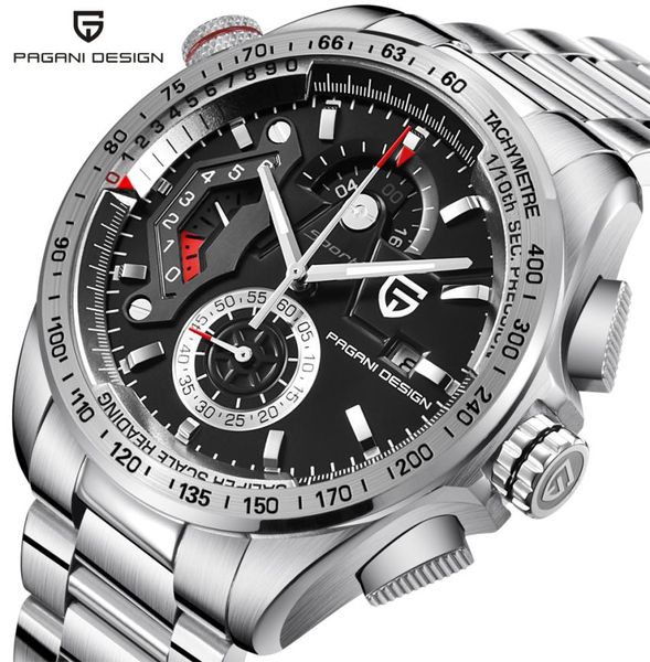 Pagani Design complet en acier inoxydable Chronographe Sport montre hommes Luxury Brand Quartz Watch Dive 30m Relogio masculino Dropship8233702