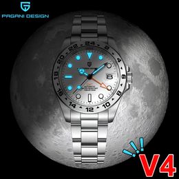 PAGANI DESIGN NH34 GMT Heren automatisch mechanisch horloge Avonturier roestvrij staal Luxur waterdicht saffier Reloj Hombre 240220