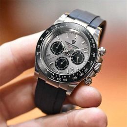 Pagani Design Quartz Horloge Heren Topmerk Automatische Datum Polshorloge Silicagel Waterdichte Sport Chronograph Clock Mans 220122
