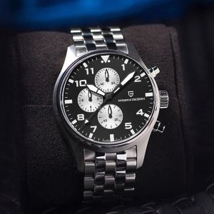 Pagani Design V2 42mm Pilot Series Multifinection Finon Time Quartz Quartz Wristwatch 10bar Sapphire Luminous Men Watches Chronograph