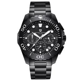 PAGANI DESIGN montre hommes haut chronographe en acier inoxydable montres à Quartz 30 M résistant à l'eau mâle Clock2148