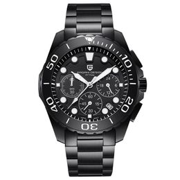 PAGANI DESIGN montre hommes haut chronographe en acier inoxydable montres à Quartz 30M résistant à l'eau mâle Clock294L