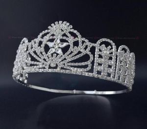 Pageant Crown Miss Teen USA High Quanlity Righestone Tiaras Bridal Wedding Hair Bijoux Accessoires Réglable Band Avable MO231226233908451