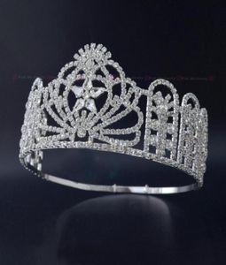 Pageant Crown Miss Teen USA Hoge Quanlity Strass Tiara's Bruids Bruiloft Haar Sieraden Accessoires Verstelbare Hoofdband mo231226233762369