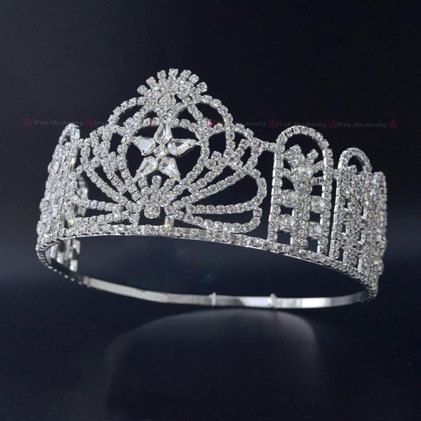 Pageant Crown Miss Teen USA Haute Quanlity Strass Diadèmes De Mariée De Mariage Bijoux De Cheveux Accessoires Bandeau Réglable mo231229t