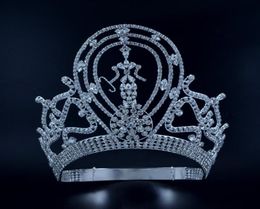 Optochtkronen Tiara's Pils Verstelbaar Miss Pageant winnaar Koningin Bruidsbruiloft Prinses Haarsieraden Voor Feest Gala Shows Headdre8954551