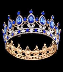 Pageant Full Circle Tiara Clear Autrichie Régistes King Queen Couronne de mariée Crown Crown Costume Party Art Deco6155985