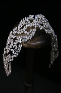 Pageant Zircon Bandboulebout Hairband Wedding Bridal Crown Tiara Hair Accessories Bijoux Prom Prom Ornement Robe ACCESORI9637510