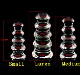 Type de pagode en verre transparent des perles anales bouchons G Plux G Spot Anus Dilator Stimulator Dildo GRAND GRAND PLIGS ANAL BUTSPLUG3 Taille Choisissez Y1901695624