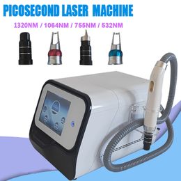 Indolore Supprimer les tatouages Lavage des sourcils Machine Q Switched Pico Laser Détatouage Noir Visage Poupée Rajeunissement de la peau Instrument de beauté 4 longueurs d'onde