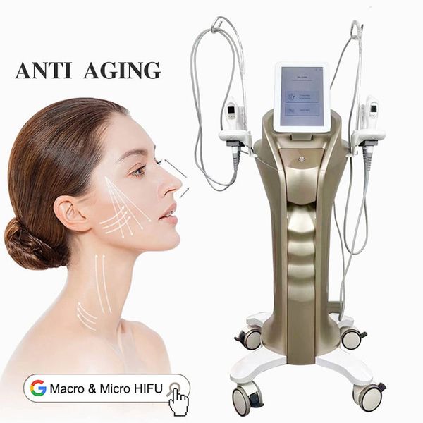 Indolore Rf Anti-âge élimination des rides Hifu beauté visage lifting peau serrant la machine avec 4 poignées 10 cartouches