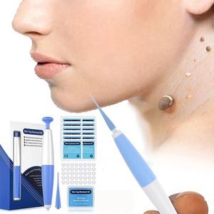 Eliminador de verrugas indoloro, pluma automática, kit de eliminación de etiquetas de piel, juego de pluma para eliminación de verrugas y acné, hisopos de limpieza, herramienta de cuidado de belleza corporal 240108