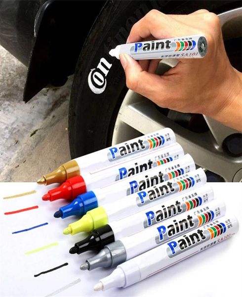 Reparación de pintura Suministros de mantenimiento Limpiador de pintura Rueda de coche Neumático Pintura aceitosa Pluma Auto Goma Neumático Pulidores Metal Marcador permanente G5534653