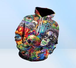 Paint Skull 3D Sweat à capuche imprimé Men Femmes Sweatshirts Sweats Sweats Pullover Brand 5xl QLITY SISTESSUITS Boy Coats Fashion Outwear New3487886