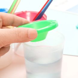 Geschilderde kunstpen wasbeker plastic transparante multifunctionele pen wassende bucket aquarel verf schilderen pen wassen