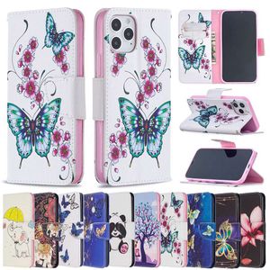 Couleurs Imprimé Motif Flip Wallet TPU dans la couverture intérieure Étuis de téléphone pour iPhone 12 Mini 11 Pro XS Max XR X 7 8 6S Plus SE2 LG K42 K61 K51 K40 K50 / Q60 Stylo 5 4 G7