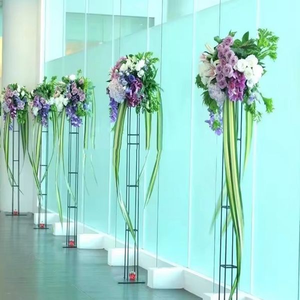 peint Or noir floral métal fleur Arch stand centres de table Fleurs Arrangement floral stand pour toile de fond de mariage étape 760