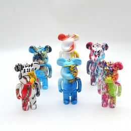 Painted Graffiti Art Violent Bear Blind Box Doll Sleutelhanger DIY Sleutelhanger Cartoon Astronaut Sleutelhanger Accessoires Bag Charms Autosleutel Gesp Ringen