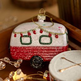 Décoration d'arbre de Noël en forme de balle peinte Petite pendentif sac-cadeau de Noël sac à cadeaux Snowman Garland Pendant