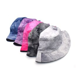 Sombrero de pescador con diseño de pintura para hombres y mujeres, tendencia urbana, tinte de corbata, doble cara, lavabo, sombrilla, gorra