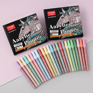 1224 pcs Morandi Couleurs Peinture Acrylique Marqueurs Stylos pour Tissu Toile Art Rock Peinture Carterie Métal et Céramique Verre 230710