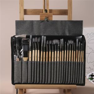 Stylos de peinture 24x Pinceaux Grattoir avec sac Manche en bois Pinceaux d'artiste pour Acrylique Gouache Huile Aquarelle Toile Tableaux Rock 264A 221130