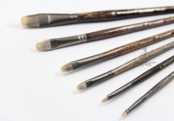 Peinture stylos 6pcSet Ferret Badger Hair Quality Northeast Birch Rod Gouache King Pintebrush Painting Brush Brush Artist Professional Art Supplies 221130