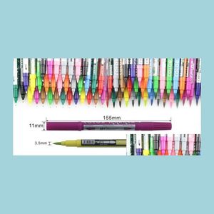 Peinture Stylos Pinceau Double Couleur Dessin Animé Stylo Marqueur Aquarelles Croquis Peint À La Main Doux Super Large Twin Tip Manga Ciao Drop Deliver Dhogx