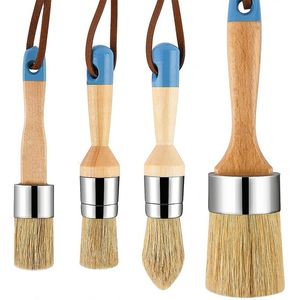 Stylos de peinture Craie Cire Brosse pour Meubles Bricolage et Outil de Cirage Lait Pochoirs Poils Naturels 4 Pcs 221130