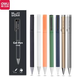 Peinture Stylos Deli Nusign Métal Gel Set Signe Rollerball Caneta 05MM PREMEC Suisse Recharge Bureau École Fournisseur 230428