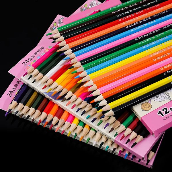 Stylos de peinture dessin crayon de couleur pour enfants ensemble de papeterie 12-24 couleurs Graffiti croquis couleurs crayons enfants Art peinture stylo à colorier 231023