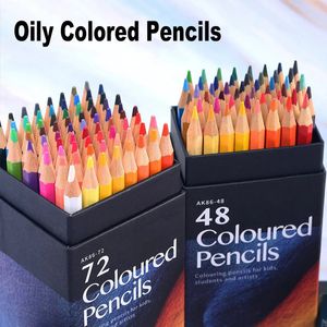 Painting Pens Professional 121824364872 Colors Oily Colored Pencils Hexagon Wooden Handle Set Artist Painting Drawing Sketch Art Design 231023