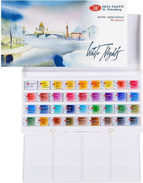 Stylos de peinture Russian White Nights Sonnet Artists Set de peinture aquarelle 12162436 Casseroles complètes pour professionnels débutants et passionnés 230706