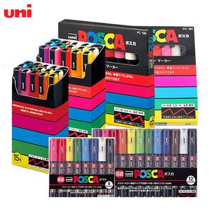 Stylos de peinture Uni Posca stylos de peinture acrylique pour peinture rupestre marqueurs de peinture pour pierre artisanat bricolage tranches de bois oeuf de Pâques céramique 230710