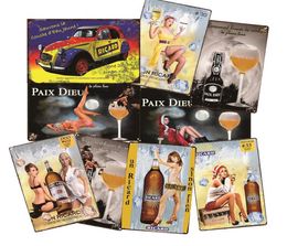 Pintura Ricard Pinup Girl Jack Whisky pegatinas de pared cartel de chapa de Metal cartel Vintage placas decorativas Retro Pub Bar decoración del hogar 6329246