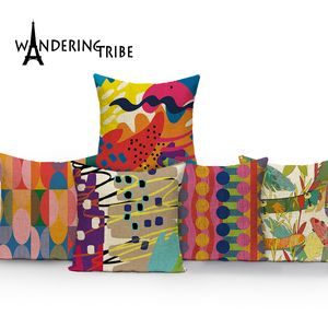 Coussins de style peinture couverte oreillers décoratifs pour le lit couvre-oreiller couvertures aquarelle motif de décoration intérieure.