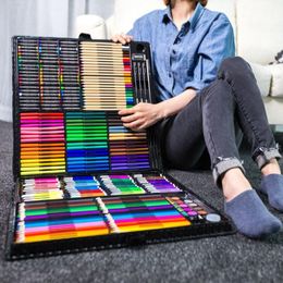 Schilderen Leveringen 258 PC Penseel Aquarellen Tekening Sets van Kleurpotloden voor Kinderen Art School Potlood Set 230706