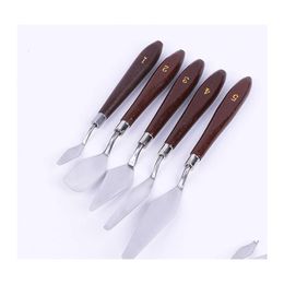 Fournitures de peinture 5 Pcs Mélange Scrapper En Acier Inoxydable Spata Palette Couteau Artiste Huile Accessoires Couleur Art Drop Delivery Accueil Garde Otjpz