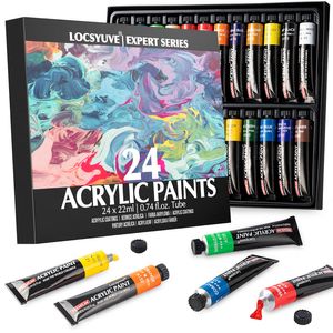 Schilderbenodigdheden Acrylverf 24 Kleuren Tube Set van 22 ml voor Stof Kleding Rijke Pigmenten Kunstenaars 230826