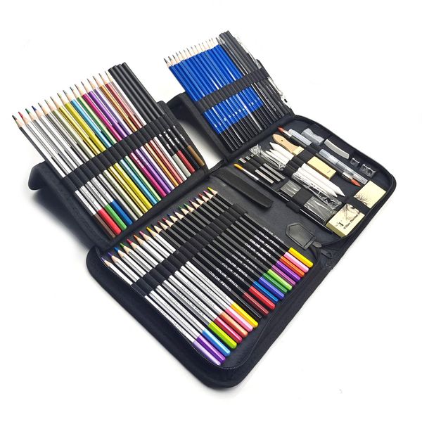 Fournitures de peinture Bview Art 83 Pack Stuff Divers crayons d'art Ensemble de croquis pour débutants Artistes professionnels Adolescents Adultes 230826