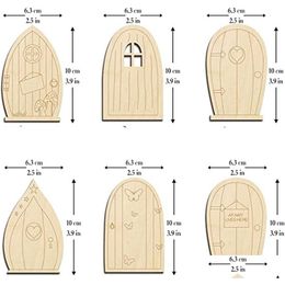 Schilderbenodigdheden Fabriek Schilderbenodigdheden Fairy Garden Door Mti Designs Mini Houten Deuren Diy Craft Kit Blank Onvoltooide Miniatuur H Dh5De