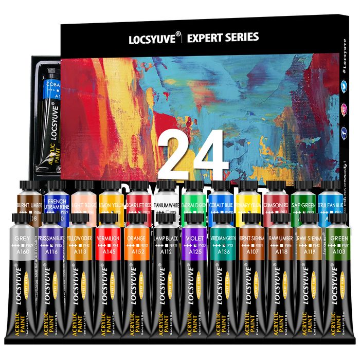 Supplies de peinture Locyuve Paint acrylique 1224 couleurs 12 ml Tube peinture acrylique peinture pour vêtements en tissu peinture pigments riches pour artistes 221128