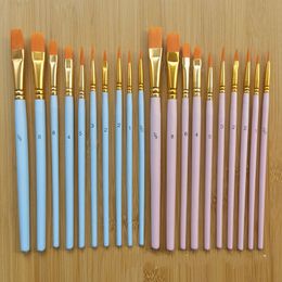 Schildervoorraden Olie Paintbrush Set rond plat puntige punt Nylon Hair Artist Acryl Paintborstels voor acryl -aquarel