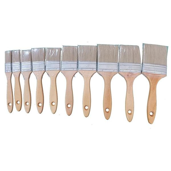 Fournitures de peinture Ensemble de pinceaux professionnels 10 pièces, pinceaux robustes définis avec précision pour murs avec poils d'animaux SRT et Nat Dhcbq