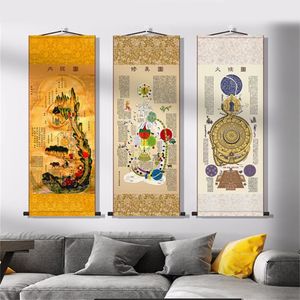 Schilderijen 1 stks Chinees traditionele huangdi neijing afbeelding hangende muur scroll scroll foto thuis ornamenten schilderen decor vrouwen mannen cadeau 230823