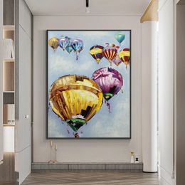 schilderijen abstract luchtballon olieverfschilderij op canvas 100% handgeschilderde moderne kunst aan de muur foto's voor woonkamer huisdecoratie 231110