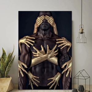 Schilderijen Abstract Art Black Gold Figures Embrace Posters Canvas Schilderij Wall Art Pictures en Prints voor Woonkamer Home Decoration Cua 231115