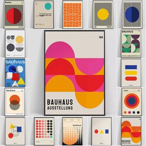 Paintings Abstract Bauhaus Exhibition Geometric Posters and Prints Minimalist Art Canvas Painting Picture for Living Room Mural Home Decor 231011