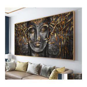 Schilderijen Samenvatting Boeddhisme Posters en prints Wall Art Canvas Painting Boeddhistische foto's voor woonkamer Home Boeddha Decoratie Dro Dh1xp