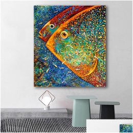 Schilderijen Abstract Colorf Vissen Schilderij Posters En Prints Moderne Cuadros Kunst Decoratieve Muur Foto's Voor Woonkamer Home Decor Dhrht